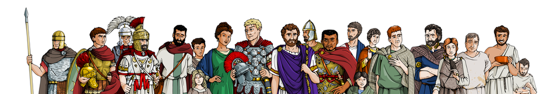 Illustration of reconstructions of roman characters