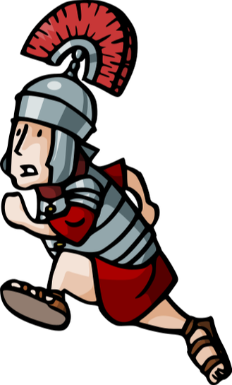 cartoon mascot of a roman soldier
